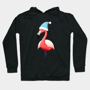 Funny Flamingo Santa Tropical Christmas Hoodie